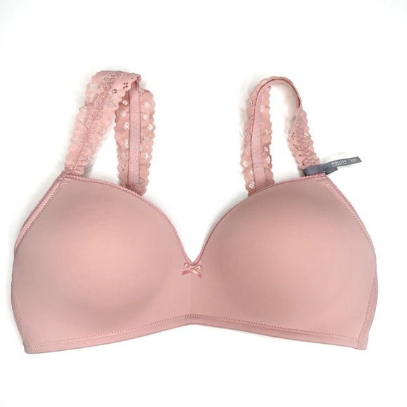 New Aerie Pink Blush Wireless Lace Bra - Picture 1 of 4